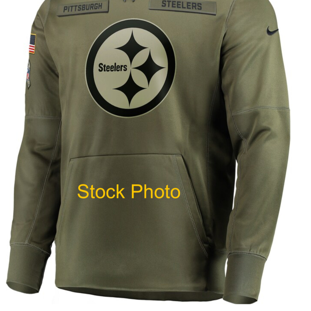 Nike NFL Steelers Salute to Service Olive Therma Pullover Hoodie Youth L 14/16 - Picture 3 of 16